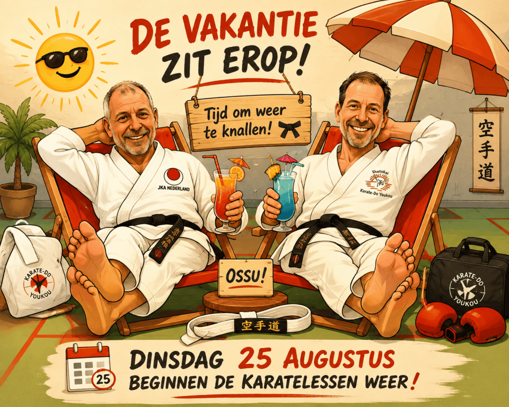 De vakantie is weer voorbij. We beginnen 25 augustus weer.